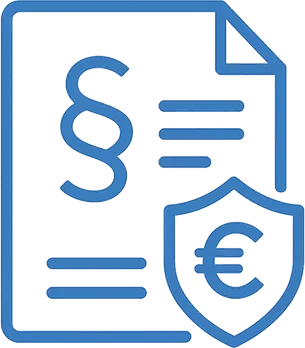 Dokument mit Paragraphenzeichen und Stempel – Symbol für zertifiziertes Verkehrswertgutachten