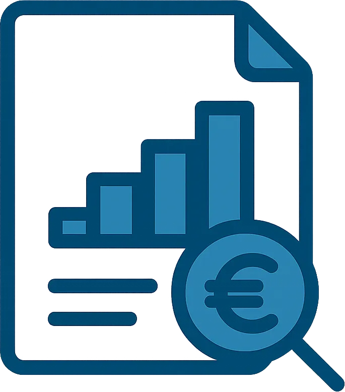 Dokument mit Paragraphenzeichen und Stempel – Symbol für zertifiziertes Verkehrswertgutachten